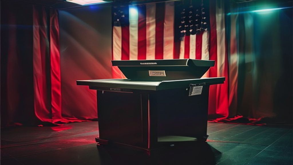 Strategic policy administration office and public governance briefing room addressing Virginia candidate Jay Jones convicted reckless